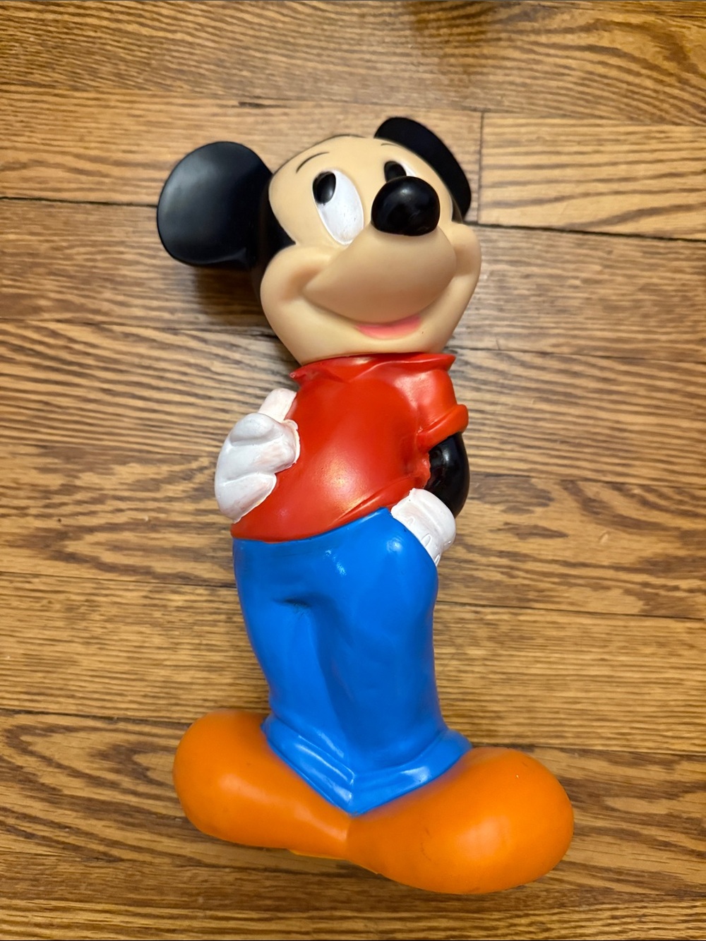 Vintage Mickey Mouse Vinyl Figurine piggy coin bank 11 inches